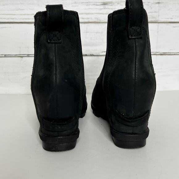 Sorel Joan of Arctic Wedge Ankle Bootie Black Shoe Size 8.5 - Picture 7 of 10
